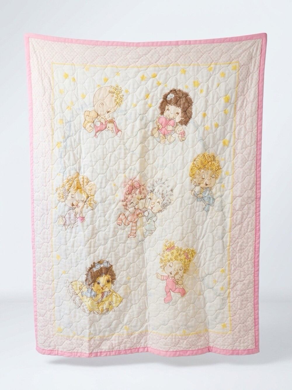 Vintage 1980s Hugga Bunch Crib Baby Nursery Blanket Soft Cotton Novelty Quilted